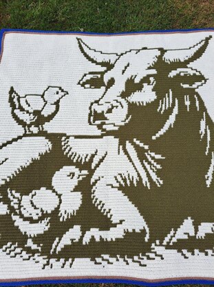 Barnyard Buddies | Cow Chick Mosaic Blanket