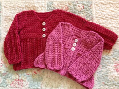 Pretty crochet cardigans for little girls - free Ellie pattern by Berroco