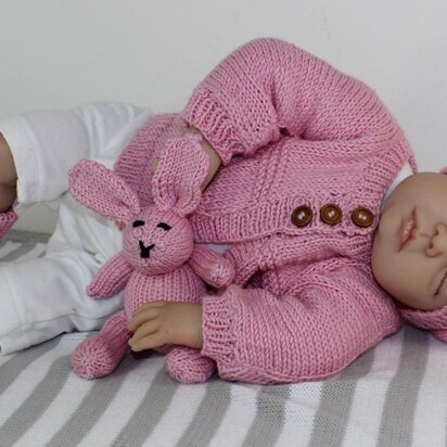 New Baby Matinee Coat & Bunny Set