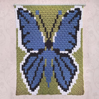 C2C - Holy Blue Butterfly - Corner to Corner Blanket