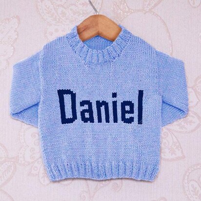 Intarsia - Daniel Moniker Chart - Childrens Sweater