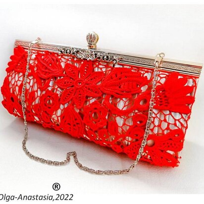 Red lace handbag