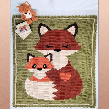Baby and Mama Fox Blanket