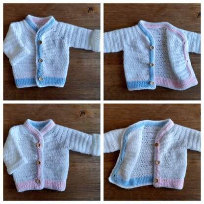 2-4-1 Reversible Baby Cardigan and Beanie Set