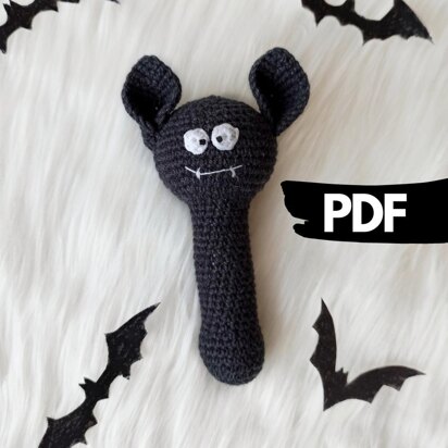 Crochet bat baby rattle pattern