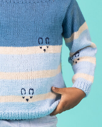 Find My Friends Sweater - Free Jumper Knitting Pattern For Babies and Kids in Paintbox Yarns Baby DK by Paintbox Yarns