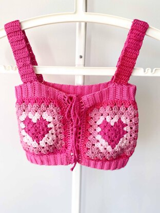 Heart granny square crop top pattern Crochet pattern by