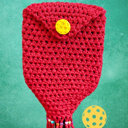 "Pickle-licious" Crocheted Pickleball Paddle Cover