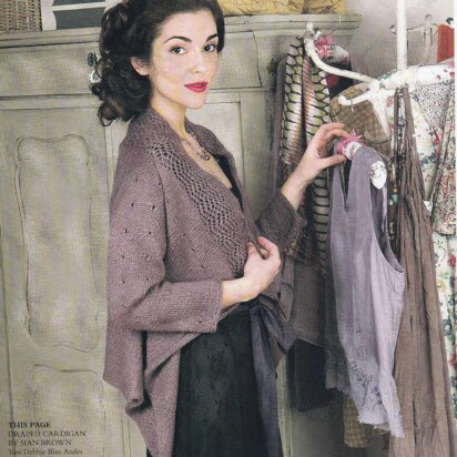 Lace Edge Draped Cardigan - knitting pattern