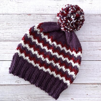 Zig Zag Knit Beanie