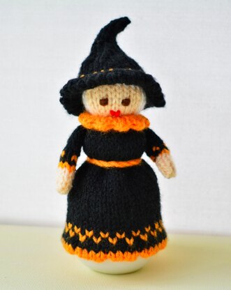 Judy the Witch Egg Cosy Knitting Pattern - Doll Knitting Pattern