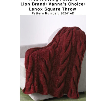 Lenox Square Throw in Lion Brand Vanna's Choice - 90241AD