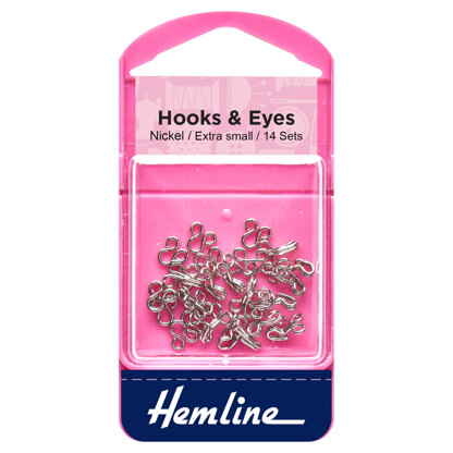 Hemline Hooks and Eyes: Nickel: Size 0