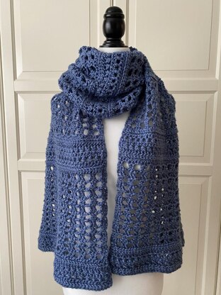 Easy Crochet Wrap Shawl Pattern: Blue-Easy Wrap Shawl