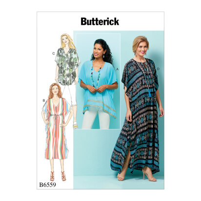 Butterick Top, Tunika und Kaftan für Damen B6559 - Schnittmuster