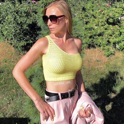 Crochet top "Lemon caramel"