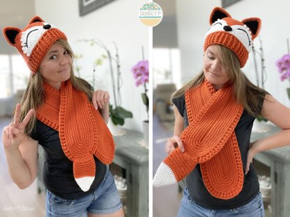 The Artful Fox Hat and Scarf