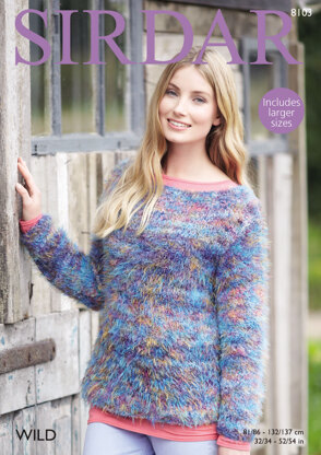 Woman's Wide Neck Sweater in Sirdar Wild - 8103 - Downloadable PDF