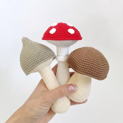 Crochet mushrooms amigurumi pattern Fall crochet pattern