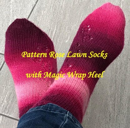 Rose Lawn Socks with Magic Wrap Heel