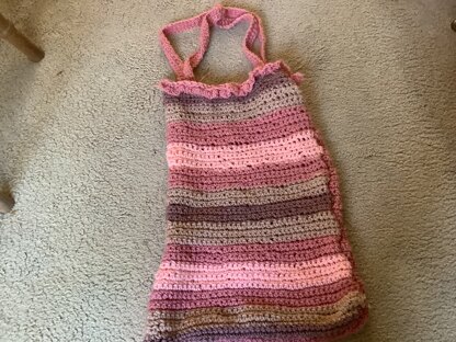 Stripy ruffled bag