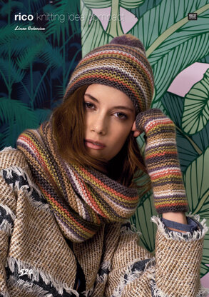 Snood, Wrist Warmers and Hat in Rico Linea Botanica - 520prod