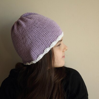 Contrasting Flower Beanie