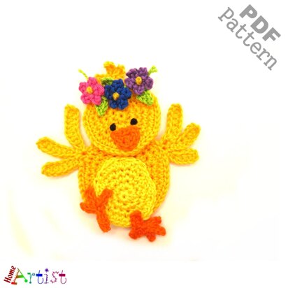 Chick set 1 crochet applique