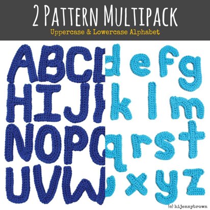 2 Pattern Multipack: Uppercase and Lowercase Alphabet Motif Patterns
