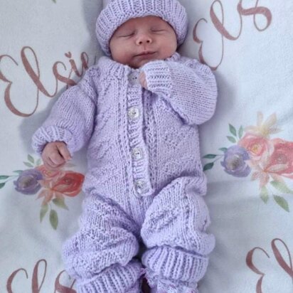 "Annmarie" Aran Knitting Pattern for Onesie