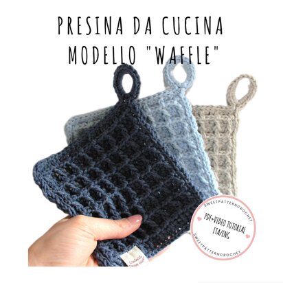 Presina da cucina modello waffle uncinetto