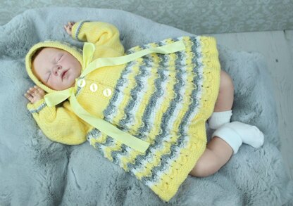 Knitting Pattern For Baby Jacket & Hat #442