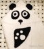 Panda Face and Paws Applique