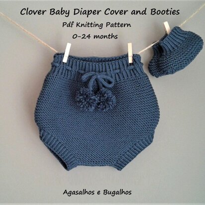 Clover Diaper Cover and  Booties | 0-24 months
