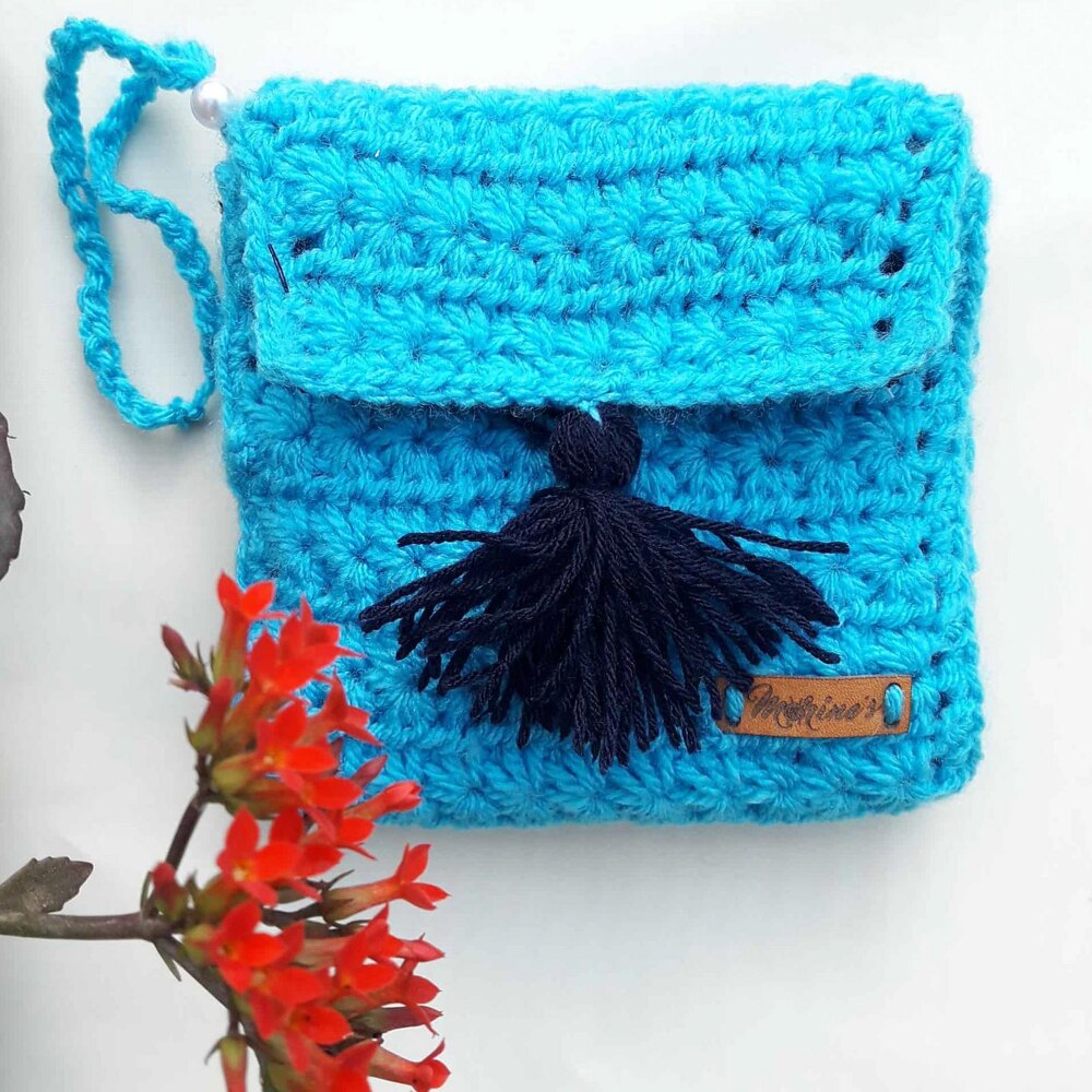 Star stitch crochet pouch hot sale