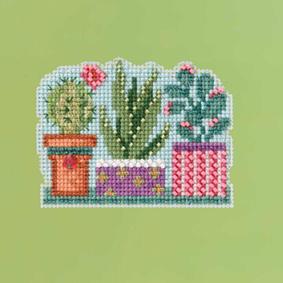 Mill Hill Succulents Cross Stitch Kit - 3.5.inw x 2.5in