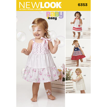 New Look Babies' Dresses and Panties 6353 - Paper Pattern, Size A (NB-S-M-L)