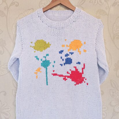 Intarsia - Blood/Paint Splatters Chart - Adults Sweater