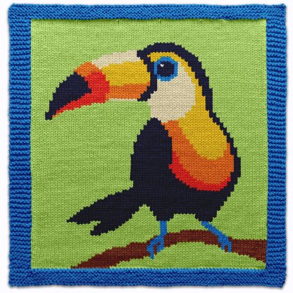 Tropical animals Knit Pattern Set - Panda, Toucan, Lemur and Frog