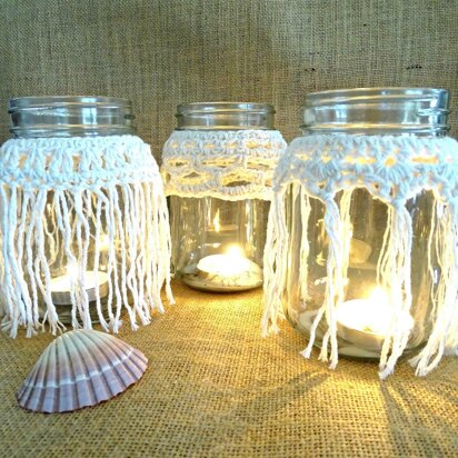 Crochet Boho Candle Cozy Trio