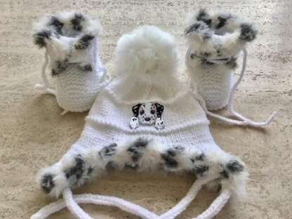 Baby Faux Fur Hat And Lace Up Booties