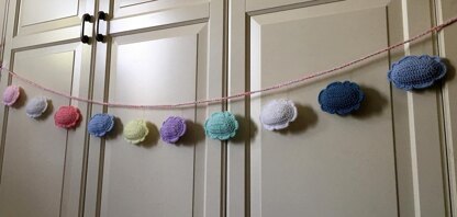 Crochet Stuffed Clouds Pattern: Happy Clouds Baby Banner / Garland