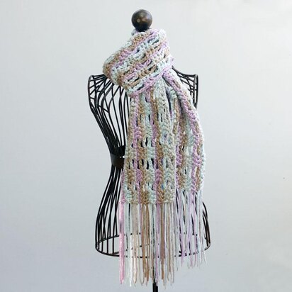 Open Work Fringed Scarf