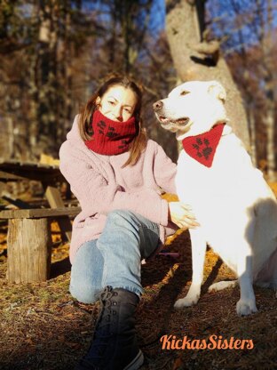 Matching cowl and dog bandana