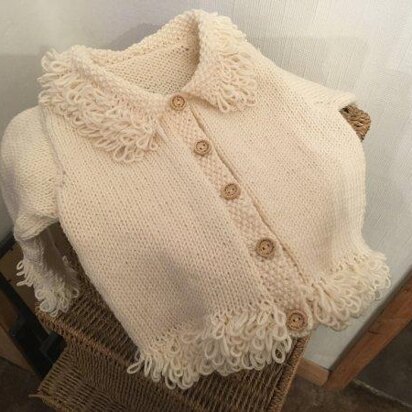 Baby Cardigan with loopy trim