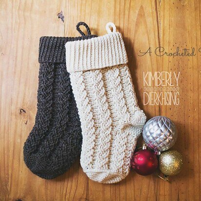 Braided Cables Christmas Stocking