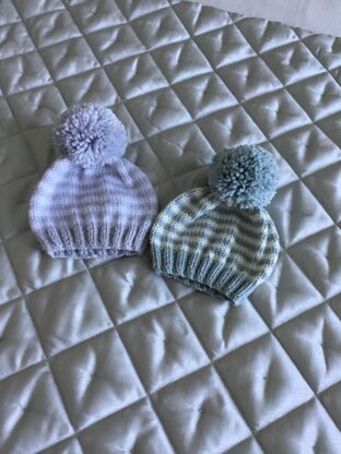 Stripey baby hats