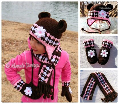 Bear Hat, Children's Mittens, and Scarf