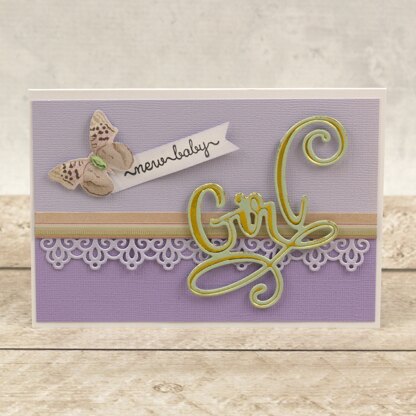 Artdeco Creations Delightful Sentiments Cut, Foil & Emboss Dies - Girl 3.2"X2.9"