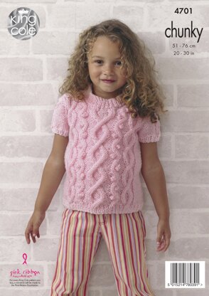 Top and Cardigan in King Cole Big Value Chunky - 4701 - Downloadable PDF